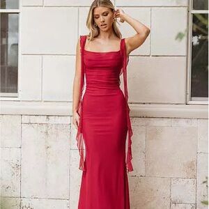 Petal & Pup Vibrant Red Maxi Dress